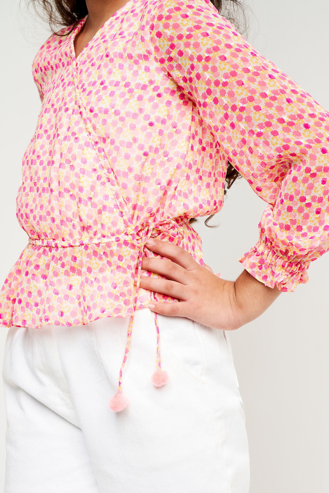 Pink Solid Flared Top, Pink, image 5